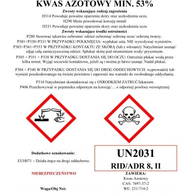 Kwas Azotowy 25 kg (UN2031, 8, II)