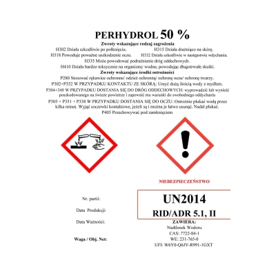 Perhydrol 50% 25kg (UN2014, 5.1, II)