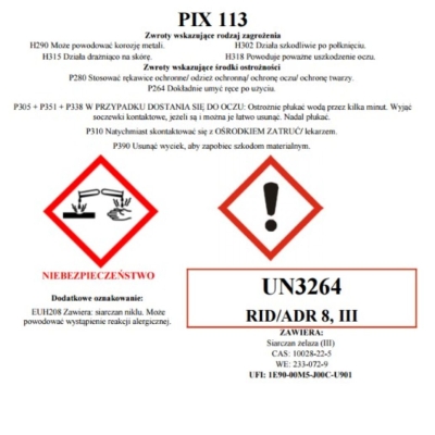 PIX 113 25kg (UN3264,III, 8)